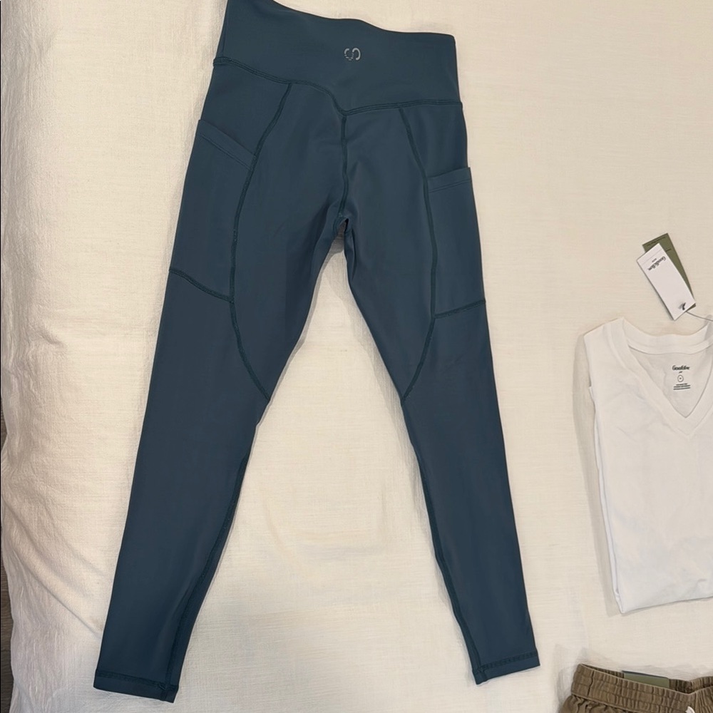 Curves N Combatboots Dark Teal High-Waisted Leggings 7/8